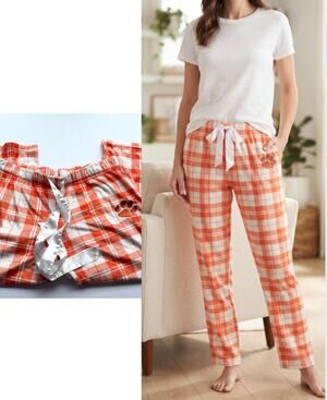 Clemson Tigers Plaid Pajama Pants Tiger Paw Logo Perfect Condition L